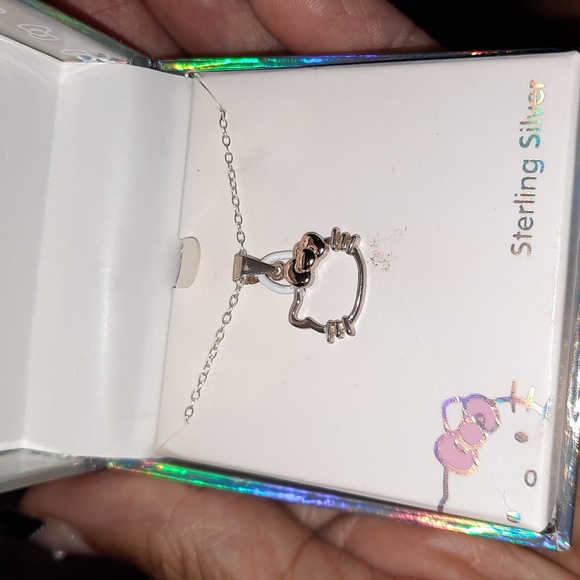 NWT AUTHENTIC HELLO KITTY GENUINE SOLID STERLING SILVER ROSE 🌹 GOLD BOW 🙇♀️ ✨ - Picture 1 of 6